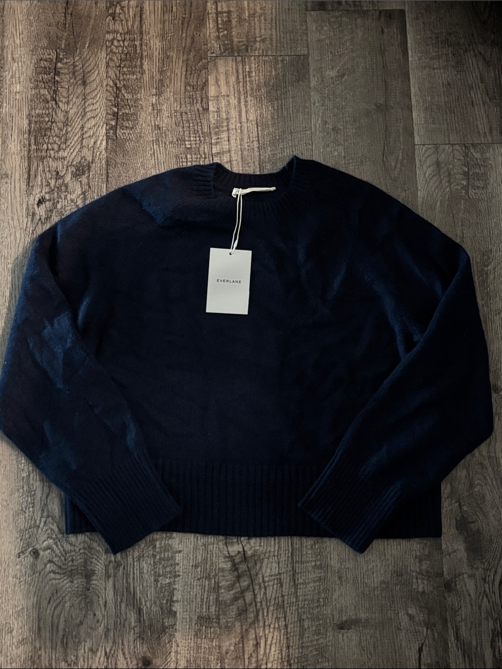 Everlane Crewneck Cashmere-Blend Sweater - Navy Blue - Size XSmall